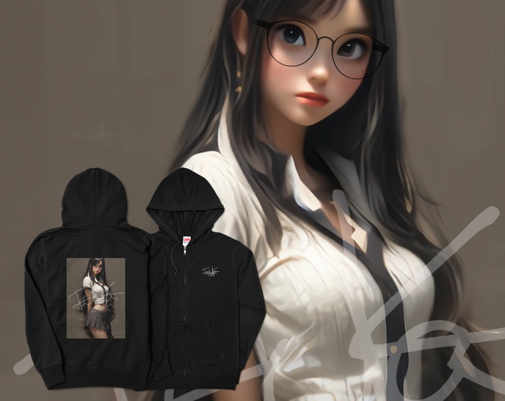 オリジナルデザインパーカー「girl」ロゴあり　＊特典画像付き