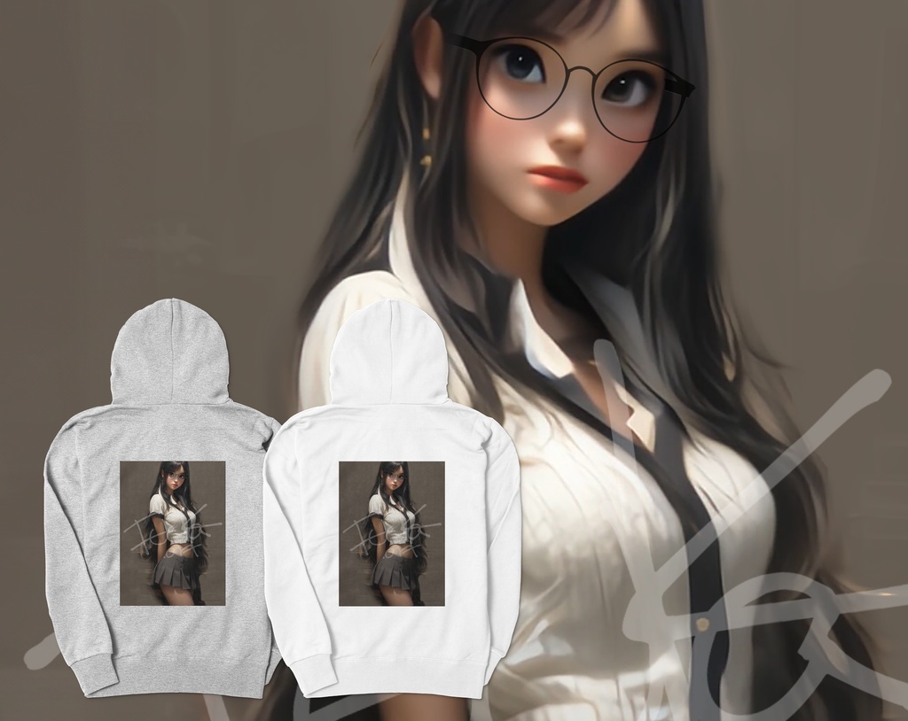 オリジナルデザインパーカー「girl」ロゴあり *特典画像付き