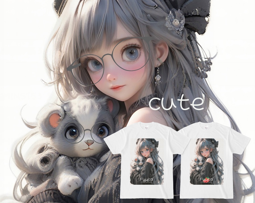 オリジナルデザインTシャツ　イラスト「cute」