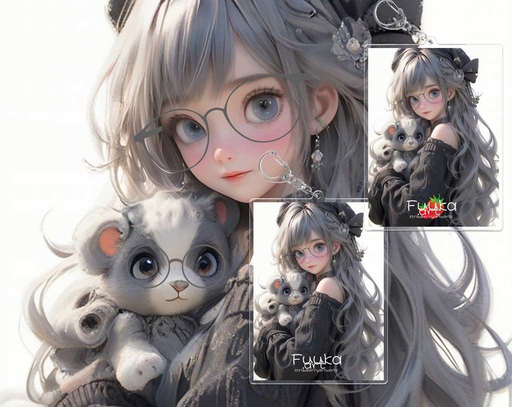 アクリルキーホルダー　イラスト「cute」