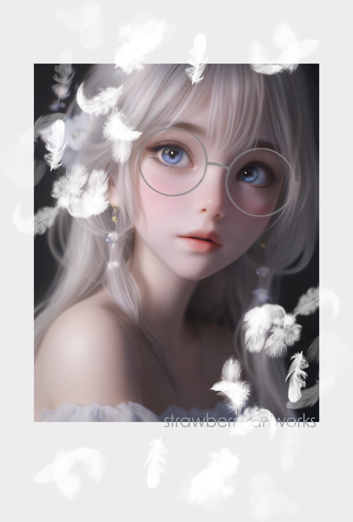 オリジナルデザインパーカー 青い瞳の天使