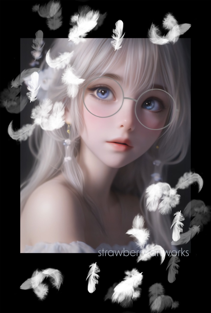 オリジナルデザインパーカー　青い瞳の天使