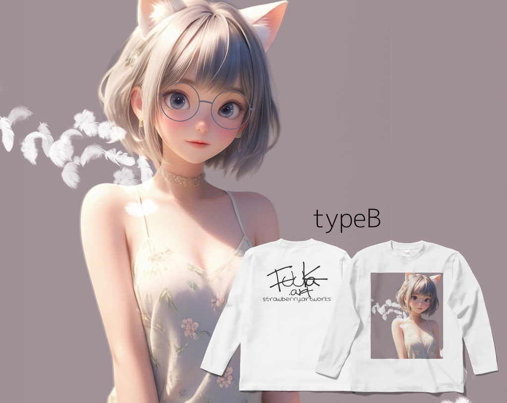 オリジナルデザインロングスリーブTシャツ Cats