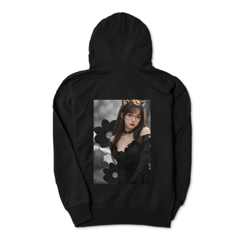 オリジナルデザインジップアップパーカー Black&White