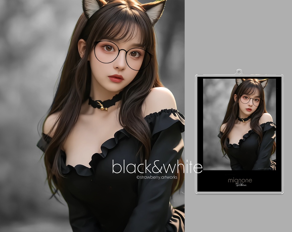 アクリルキーホルダー Black&White