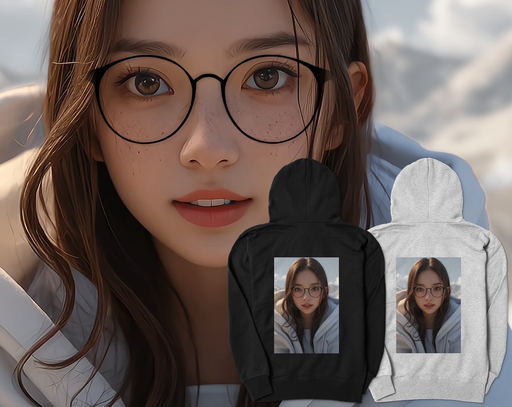 オリジナルデザインプリント ジップアップパーカー real B