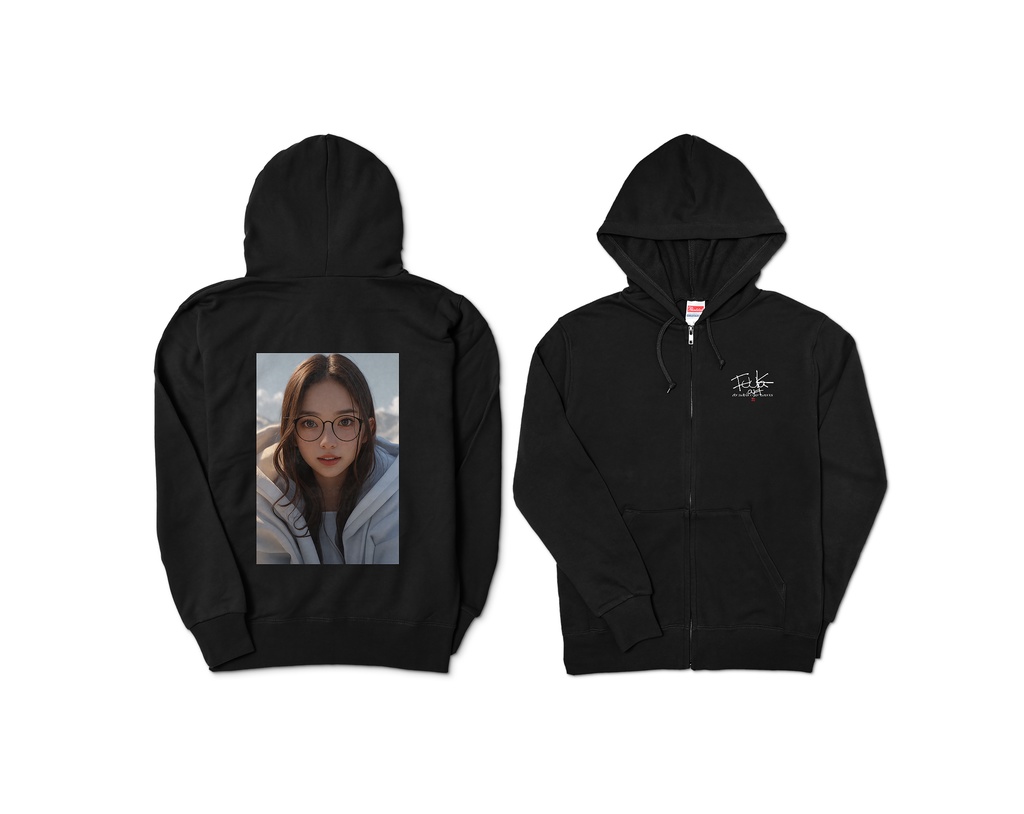 オリジナルデザインプリント ジップアップパーカー real B