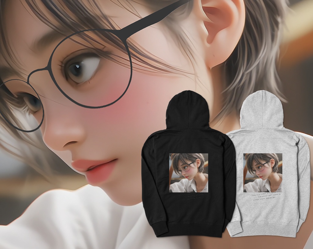 オリジナルデザインプリント　ジップアップパーカー　realD
