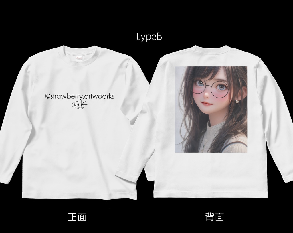 オリジナルデザインプリント ロングスリーブTシャツ cute2025