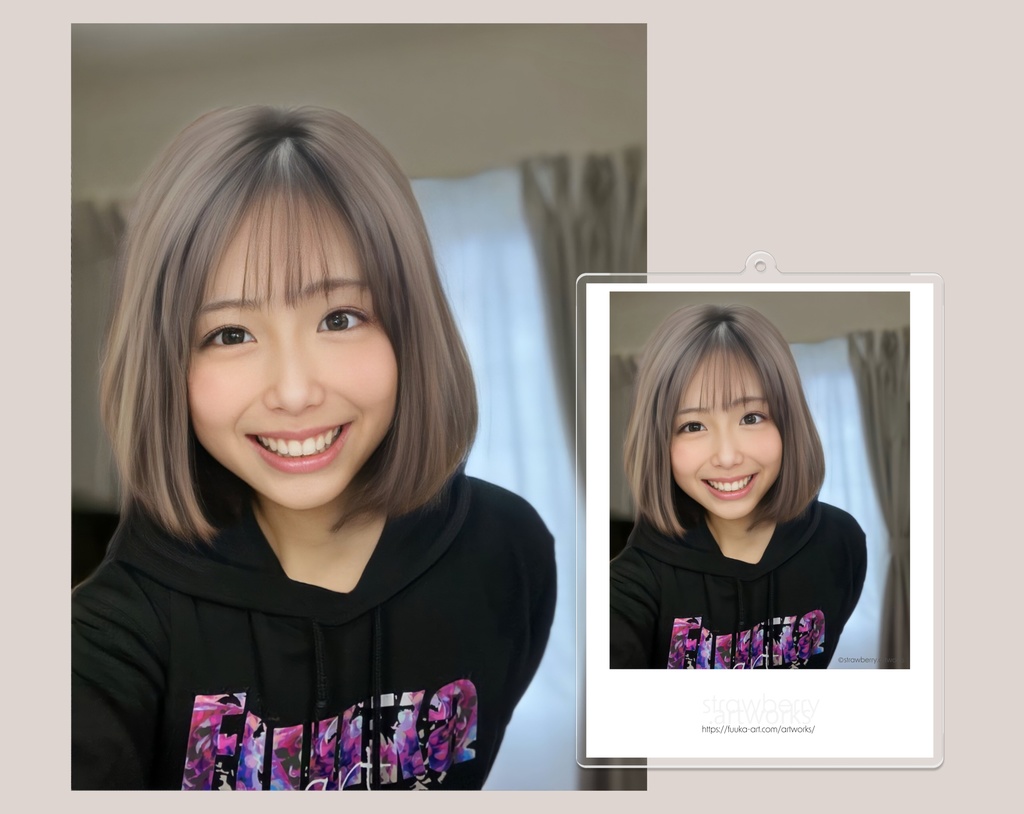アクリルキーホルダー(コーティング)self photo smileA