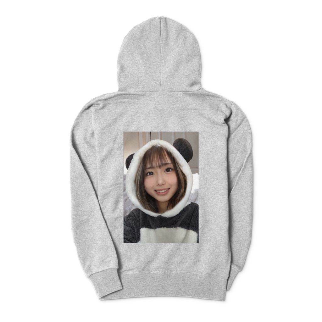 オリジナルデザインプリント ジップアップパーカー self photo smileB