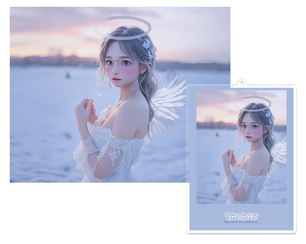 アクリルキーホルダー（コーティング）ange202503