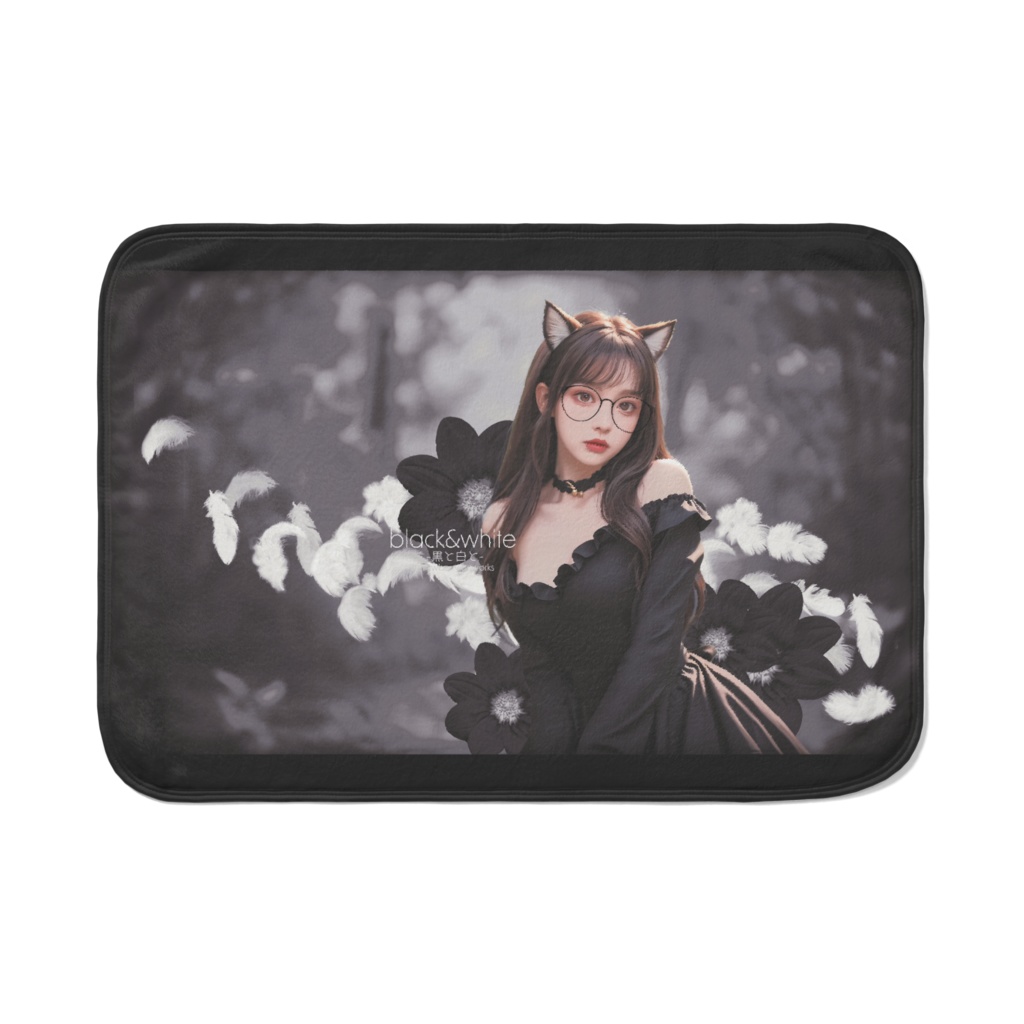 オリジナルデザインプリント ブランケットBlack&White