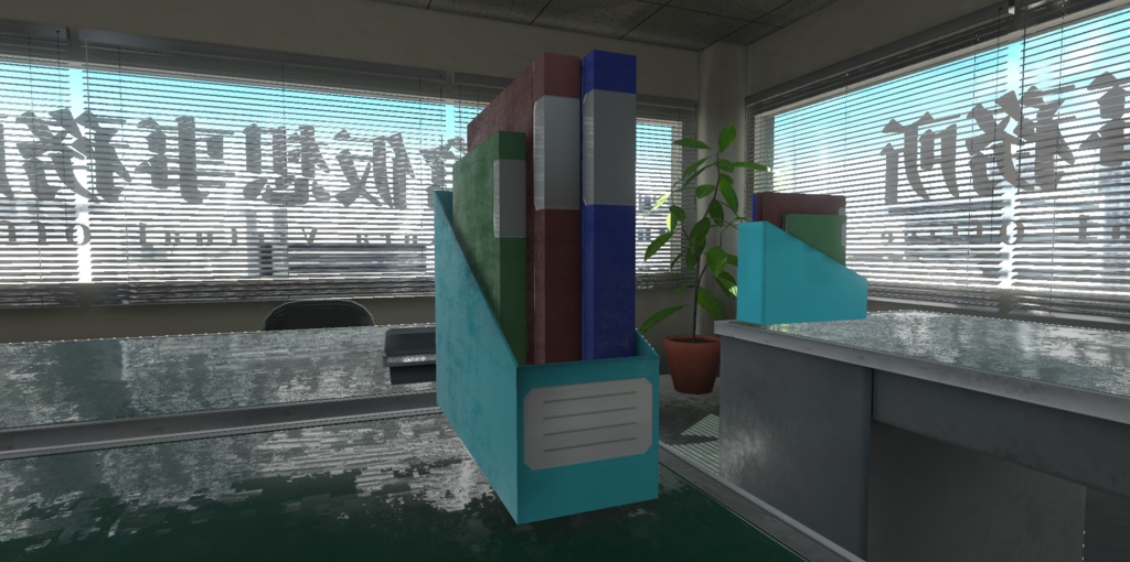 【3Dモデル】事務机セット / Office Desk Kit