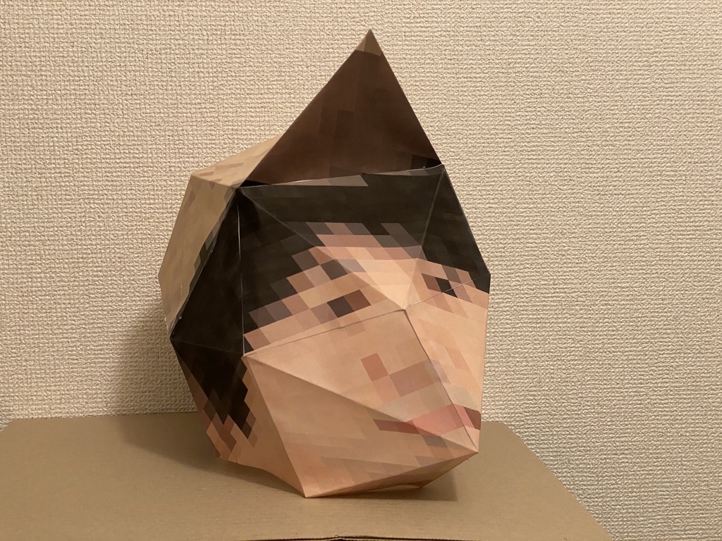 【無料】ローポリ坪倉ペーパークラフト マスク【PDFファイル】