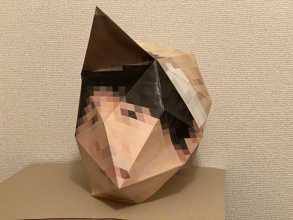 【無料】ローポリ坪倉ペーパークラフト マスク【PDFファイル】