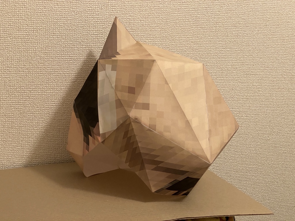 【無料】ローポリ坪倉ペーパークラフト マスク【PDFファイル】