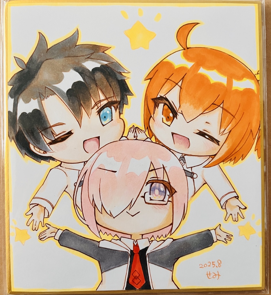 色紙原画「先輩と後輩」