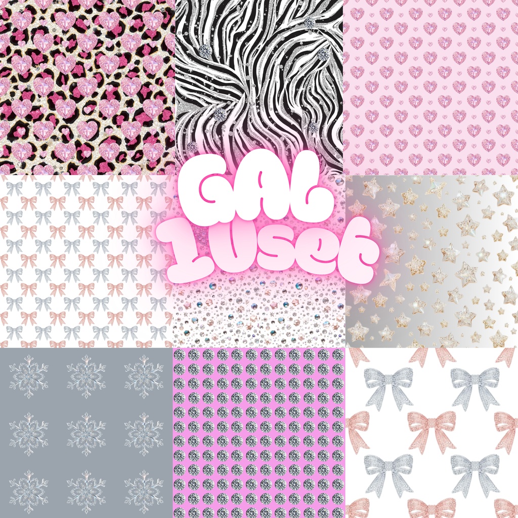 ギャルデコキラキラのデジタルペーパー10枚セット
