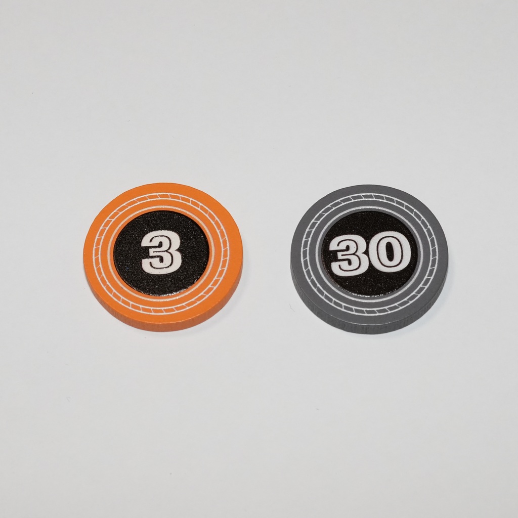 ボドコイン 木製コインチップ 155枚セット (直径 30mm/40mm)|ボードゲーム・TRPG・ポーカー用・汎用コンポーネント