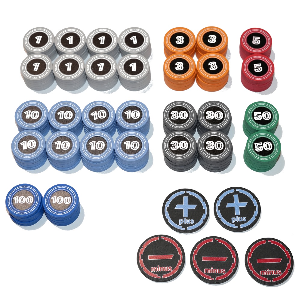 ボドコイン 木製コインチップ 155枚セット （直径 30mm／40mm）｜ボードゲーム・TRPG・ポーカー用・汎用コンポーネント 