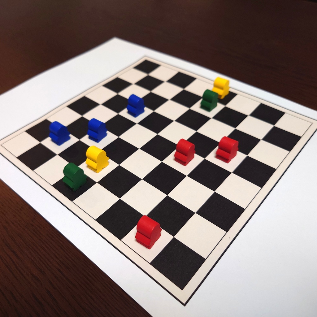 木製人型コマセット 20個入り 14x16x10mm (赤・青・緑・黄)|ボードゲーム・クラフト・教育素材
