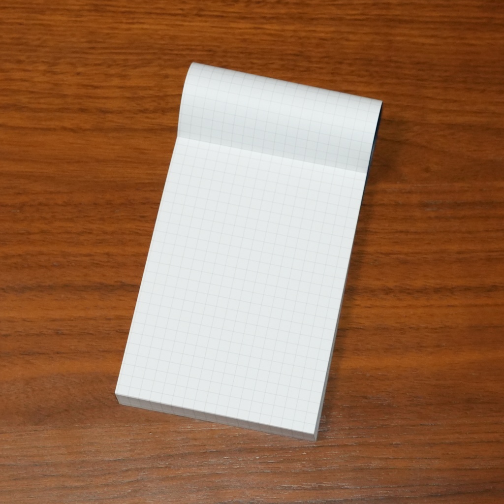ノートパッド 5mm方眼 B7 4冊セット 厚口用紙(各100枚・天のり)|ボードゲーム・マーダーミステリー・TRPG