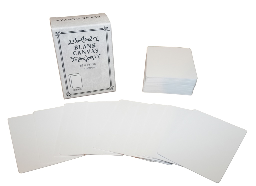 BLANK CANVAS 無地カード（ブランクカード） 100枚セット 63x88mm（ポーカーサイズ）｜ボードゲーム・カードゲーム・メモ・学習用