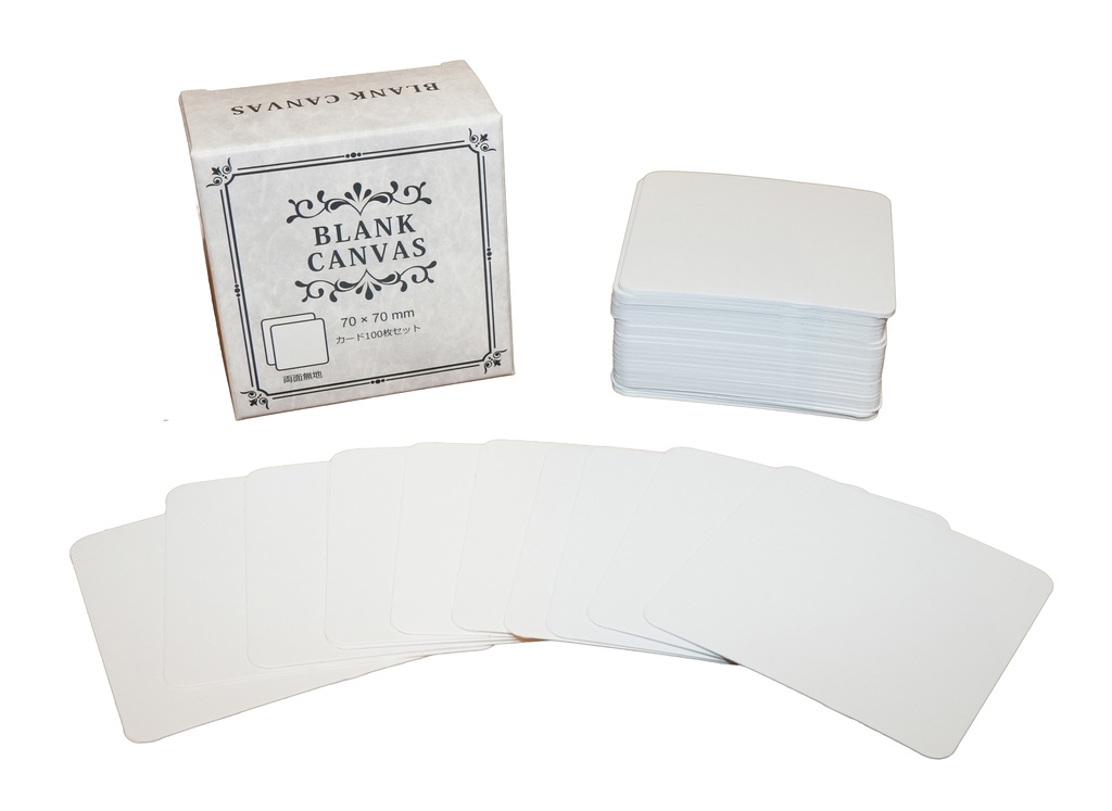 BLANK CANVAS 無地カード（ブランクカード） 100枚セット 70x70mm（スクエア）｜ボードゲーム・カードゲーム・メモ・学習用