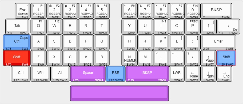 OLSK60 Ver. 1.1 (GH60互換ケース対応キーボード PCB+トッププレート2種セット)