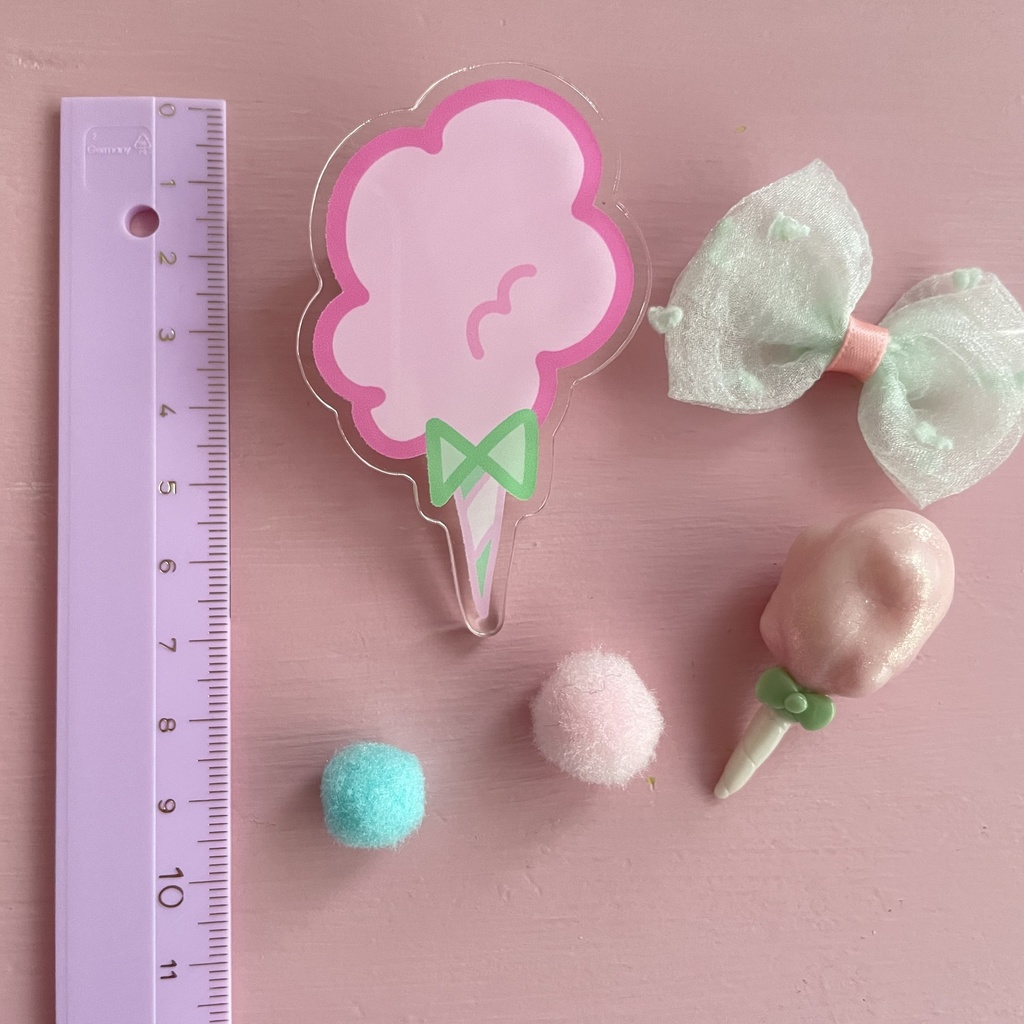 ふわふわわたあめ(ブルー)バッジ