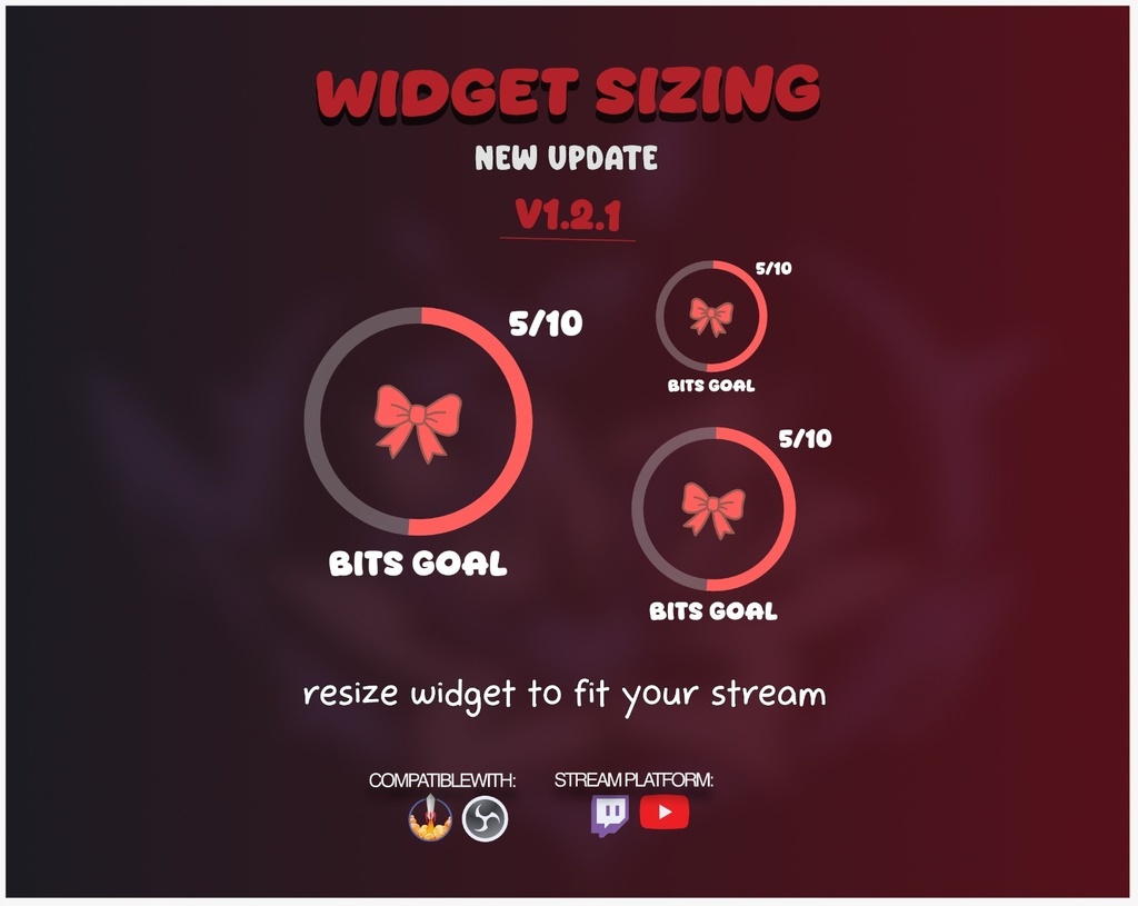 Round Goal Widget for Twitch & YouTube | Streamelement - Christmas Edition | Red (v1.2.1)