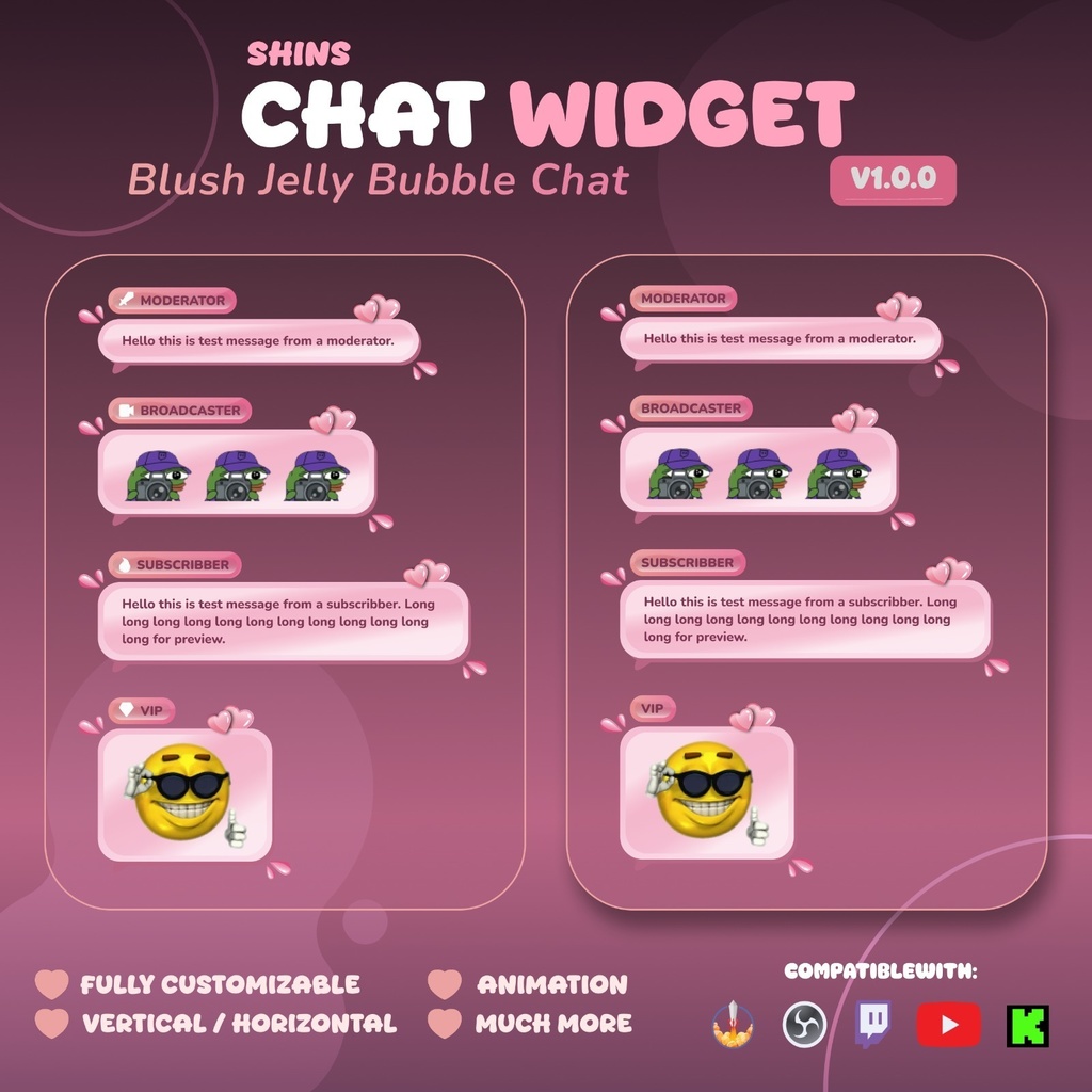 Jelly Bubble Chat Widget for Twitch & YouTube - StreamElement (Digital Download) (v1.0.0)