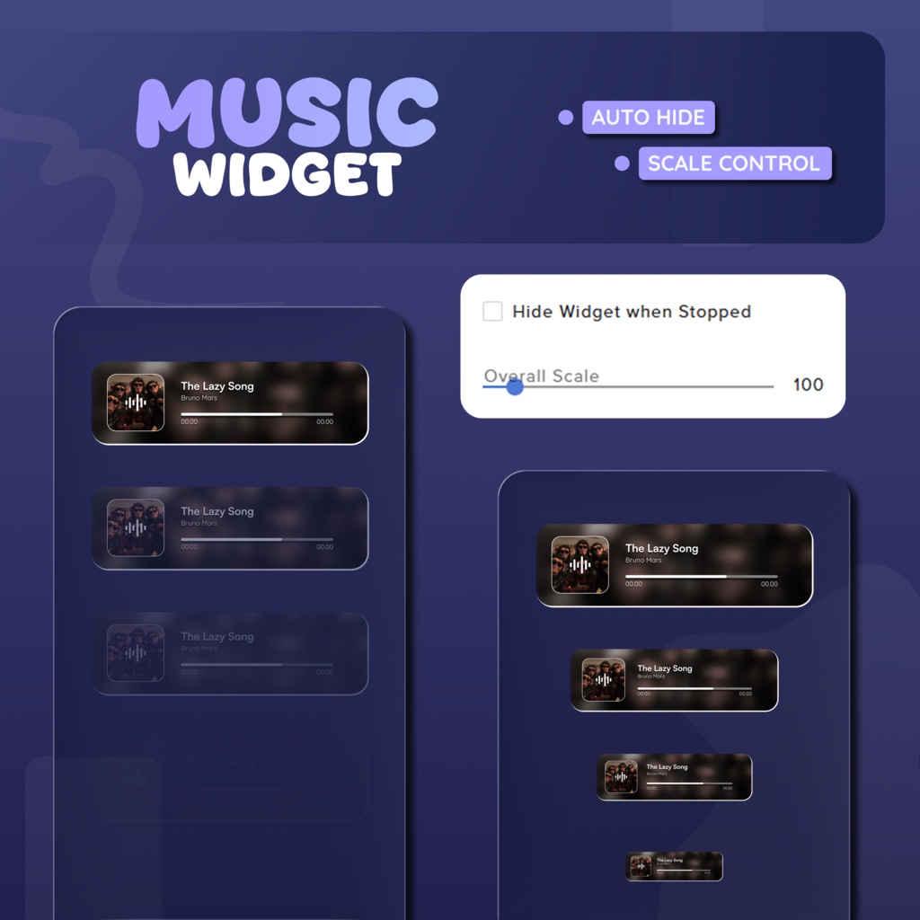 Spotify Music Widget for Streamers | Animated UI, Customize (Digital Download) | V1.0.0