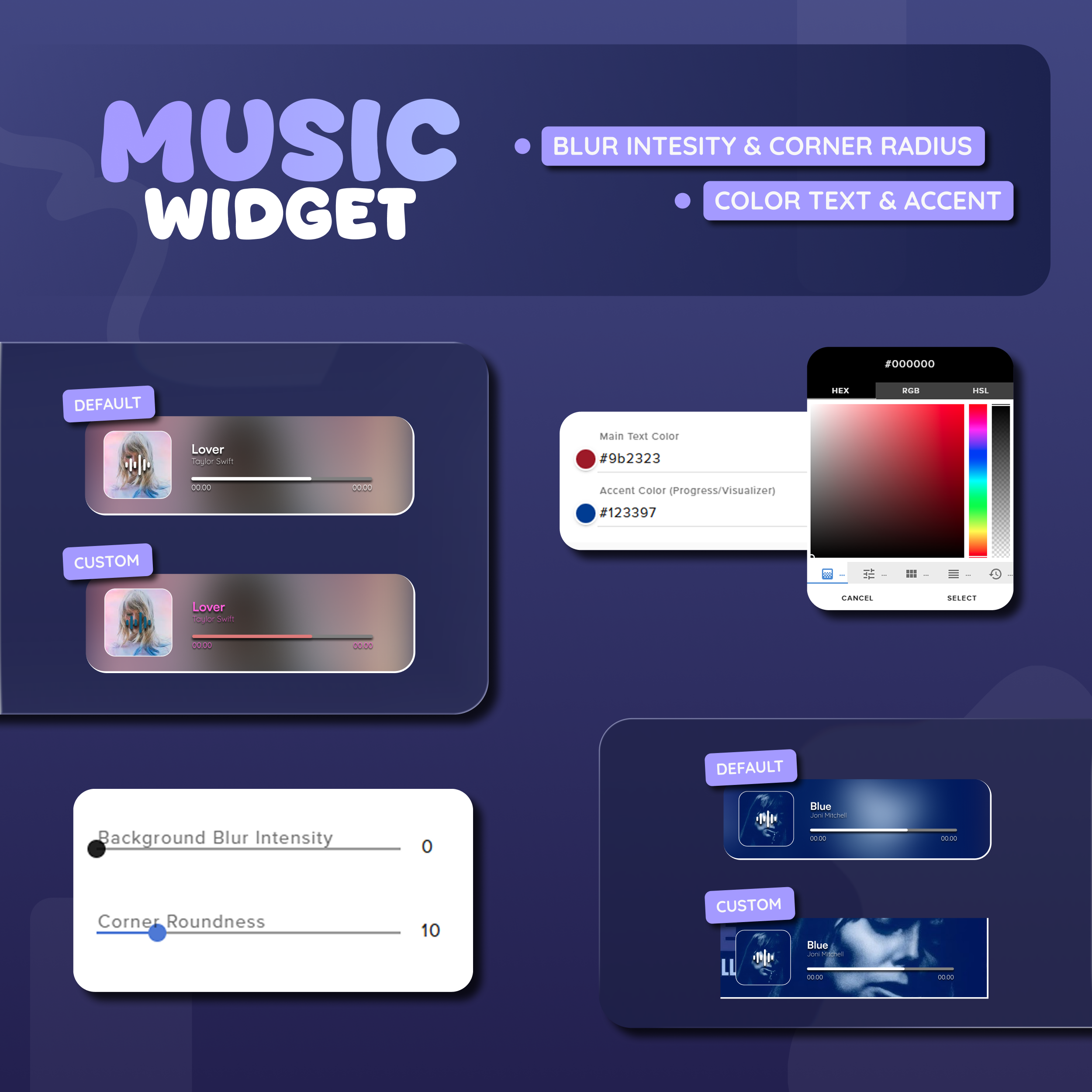 Spotify Music Widget for Streamers | Animated UI, Customize (Digital ...