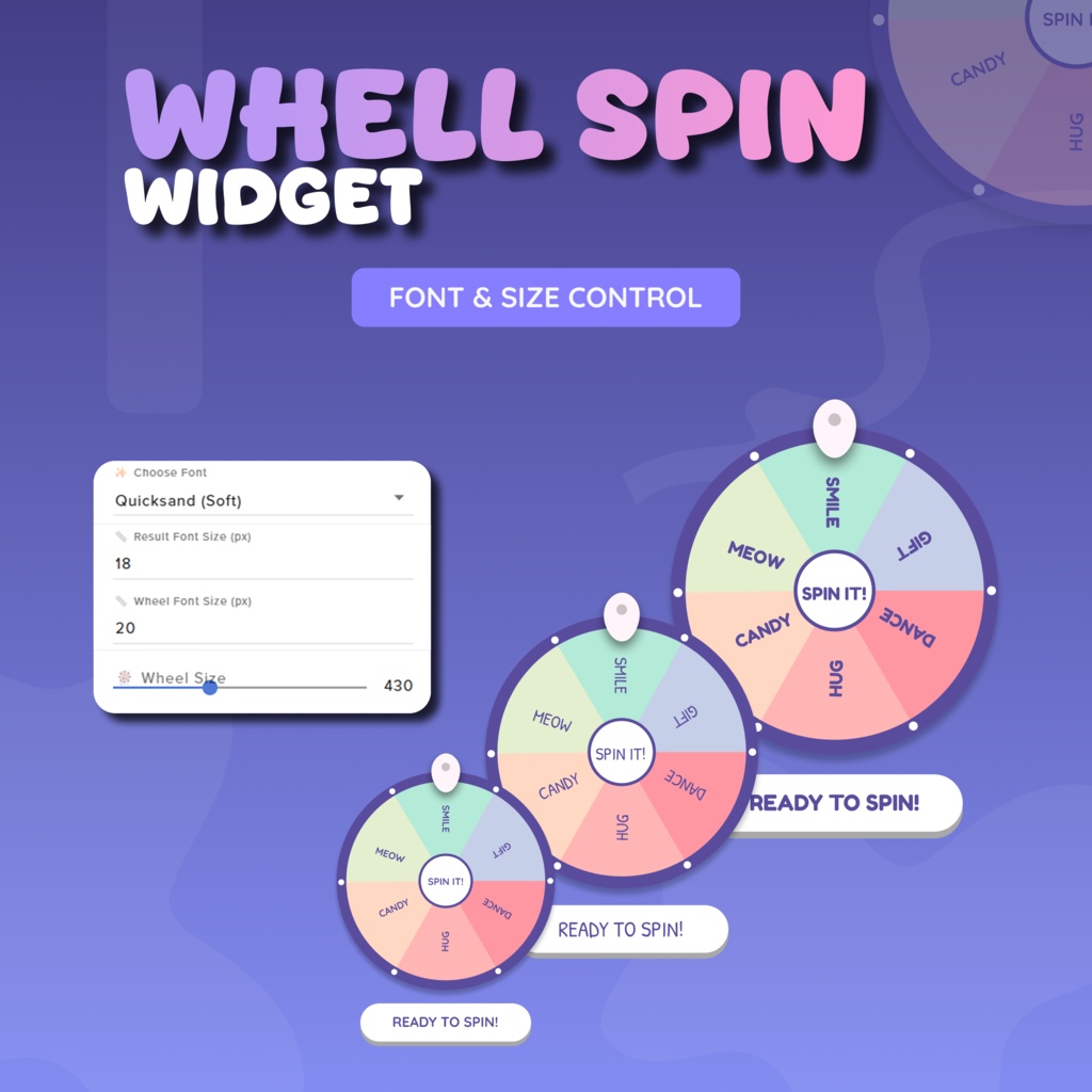 Spin Wheel Widget | Twitch & YouTube Spinner Overlay | StreamElements / OBS | Customizable