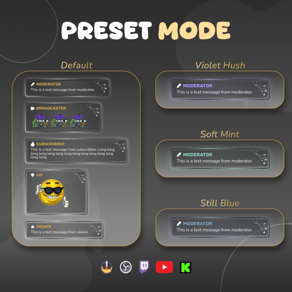 Minimal Glass Chat Widget for Twitch & YouTube - StreamElement (Digital Download) (v1.0.0)