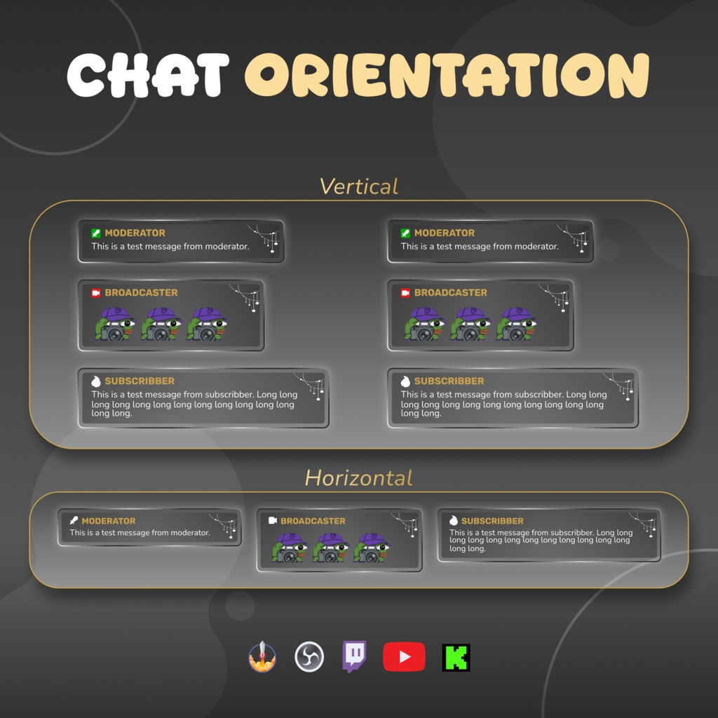 Minimal Glass Chat Widget for Twitch & YouTube - StreamElement (Digital Download) (v1.0.0)