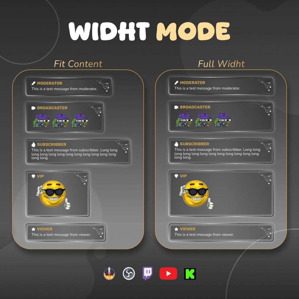 Minimal Glass Chat Widget for Twitch & YouTube - StreamElement (Digital Download) (v1.0.0)