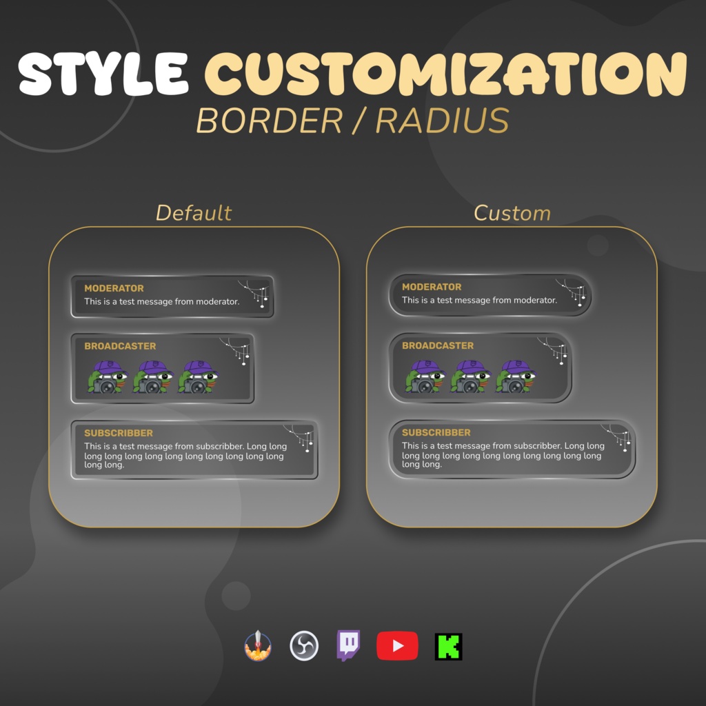 Minimal Glass Chat Widget for Twitch & YouTube - StreamElement (Digital Download) (v1.0.0)