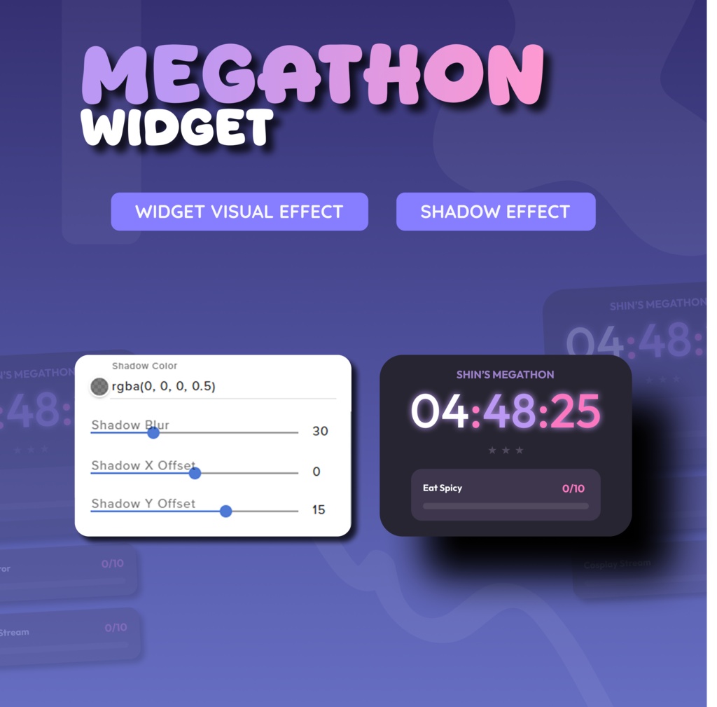 Megathon Widget (4 in 1) for Streamers | Animated UI, Customize (Digital Download) | V1.0.0