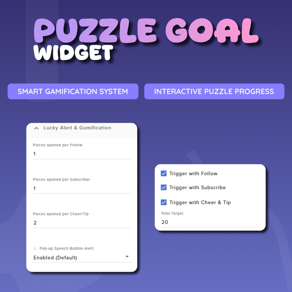 Puzzle Goal Widget for Streamers | Streamelements, Customize Widget (Digital Download) | V1.0.0