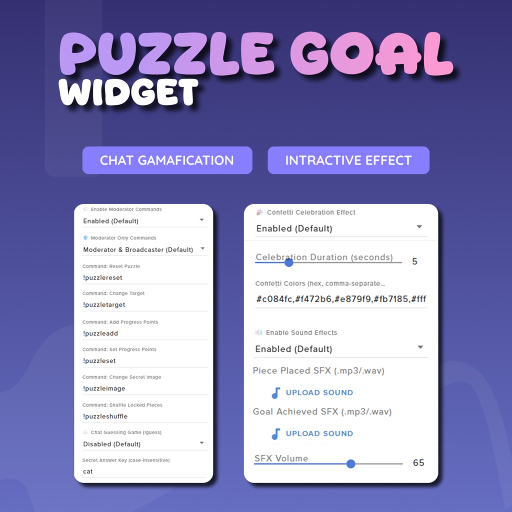 Puzzle Goal Widget for Streamers | Streamelements, Customize Widget (Digital Download) | V1.0.0