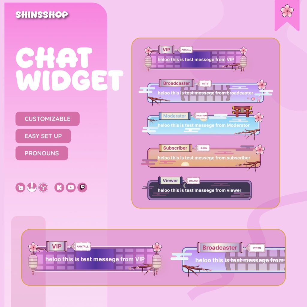 Sakura Chat Widget for Twitch & YouTube - StreamElement (Digital Download)