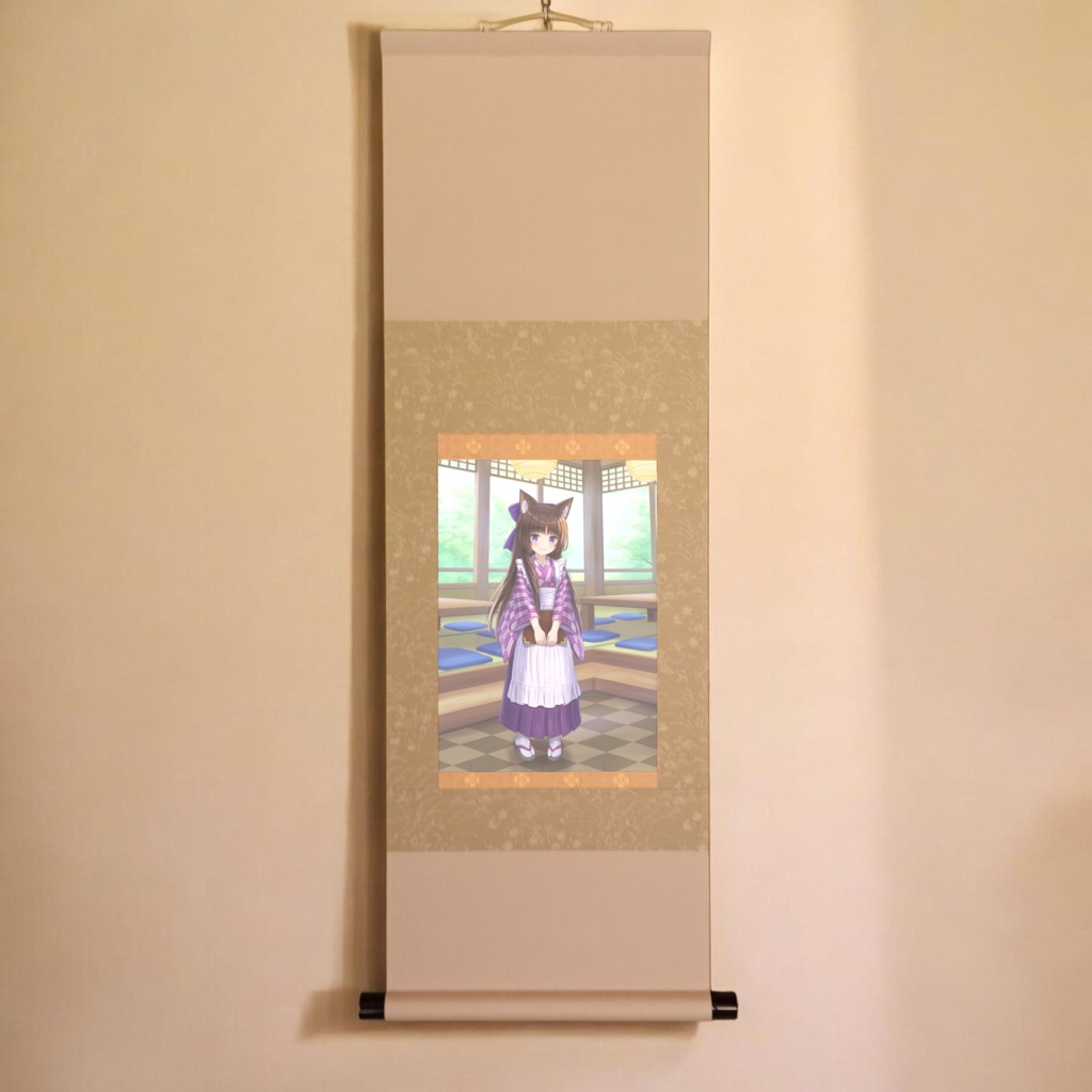 いろはコラボ　掛軸「和メイド姿の睦月ちゃん」