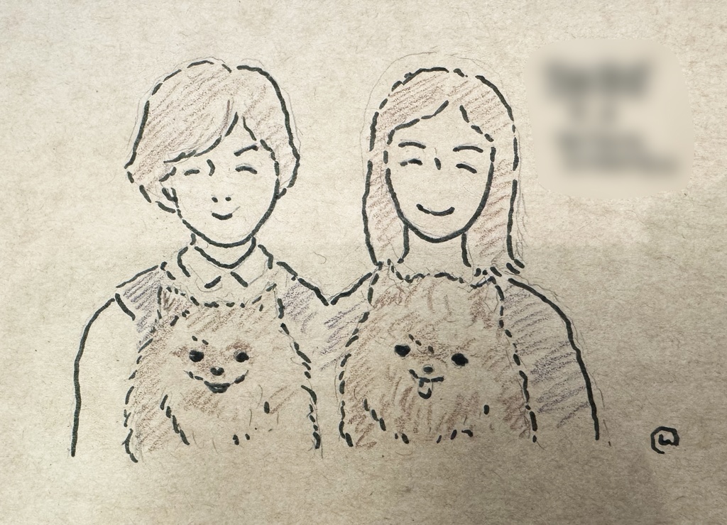 犬ちゃん、猫ちゃん、同伴者様、似顔絵を描きます。(描写3〜4体)