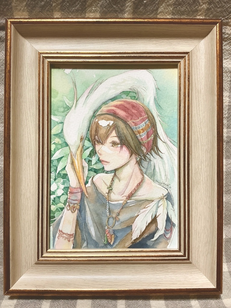 アナログ原画『シロサギと少年』