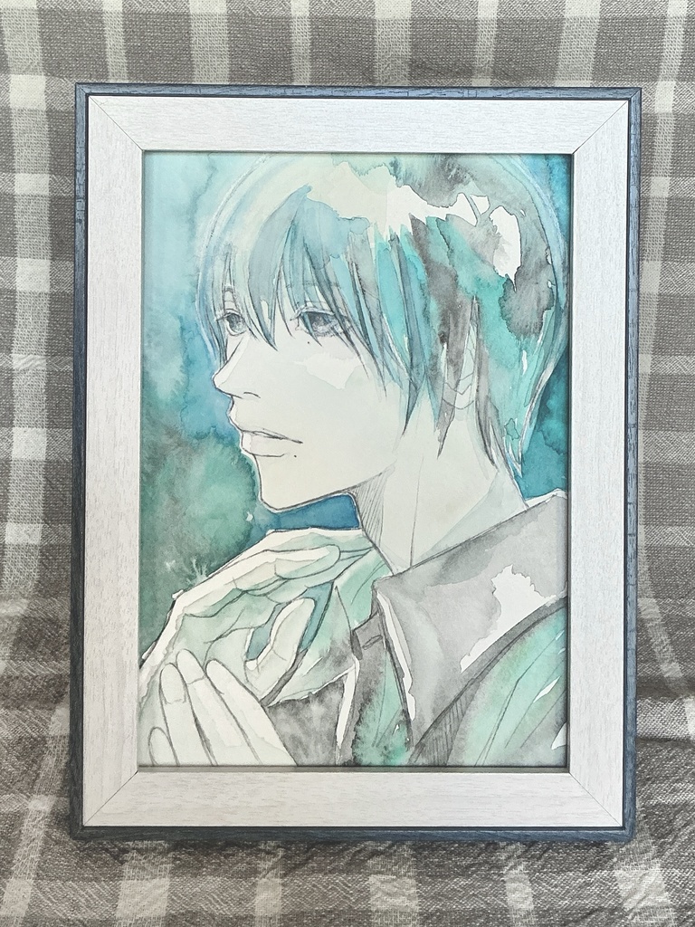 アナログ原画　『そっと‥青く』