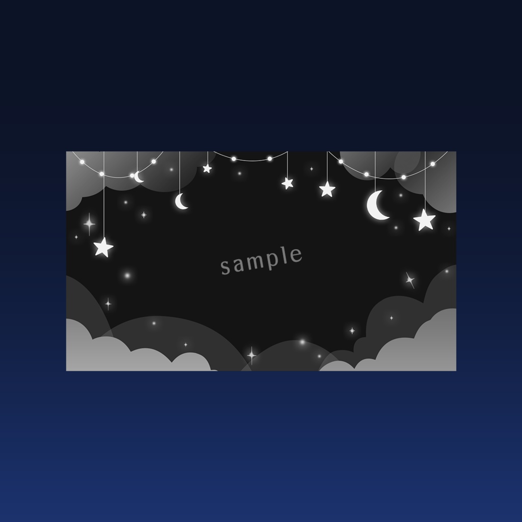 期間限定無料配布⭐【背景素材01】夜空×雲の背景素材 6カラー