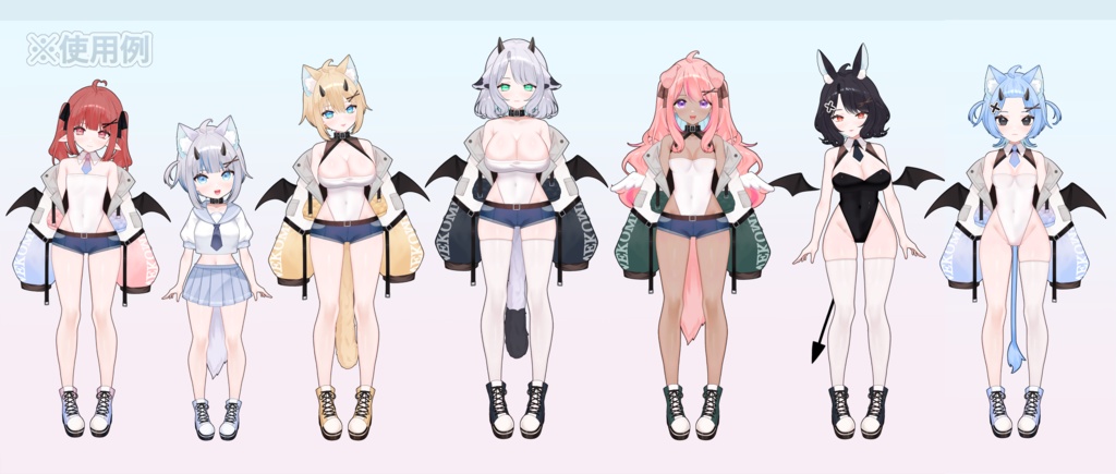 プロモーション【汎用モデル】★カスタマイズ可能な獣耳少女モデル★ 色変え可能!